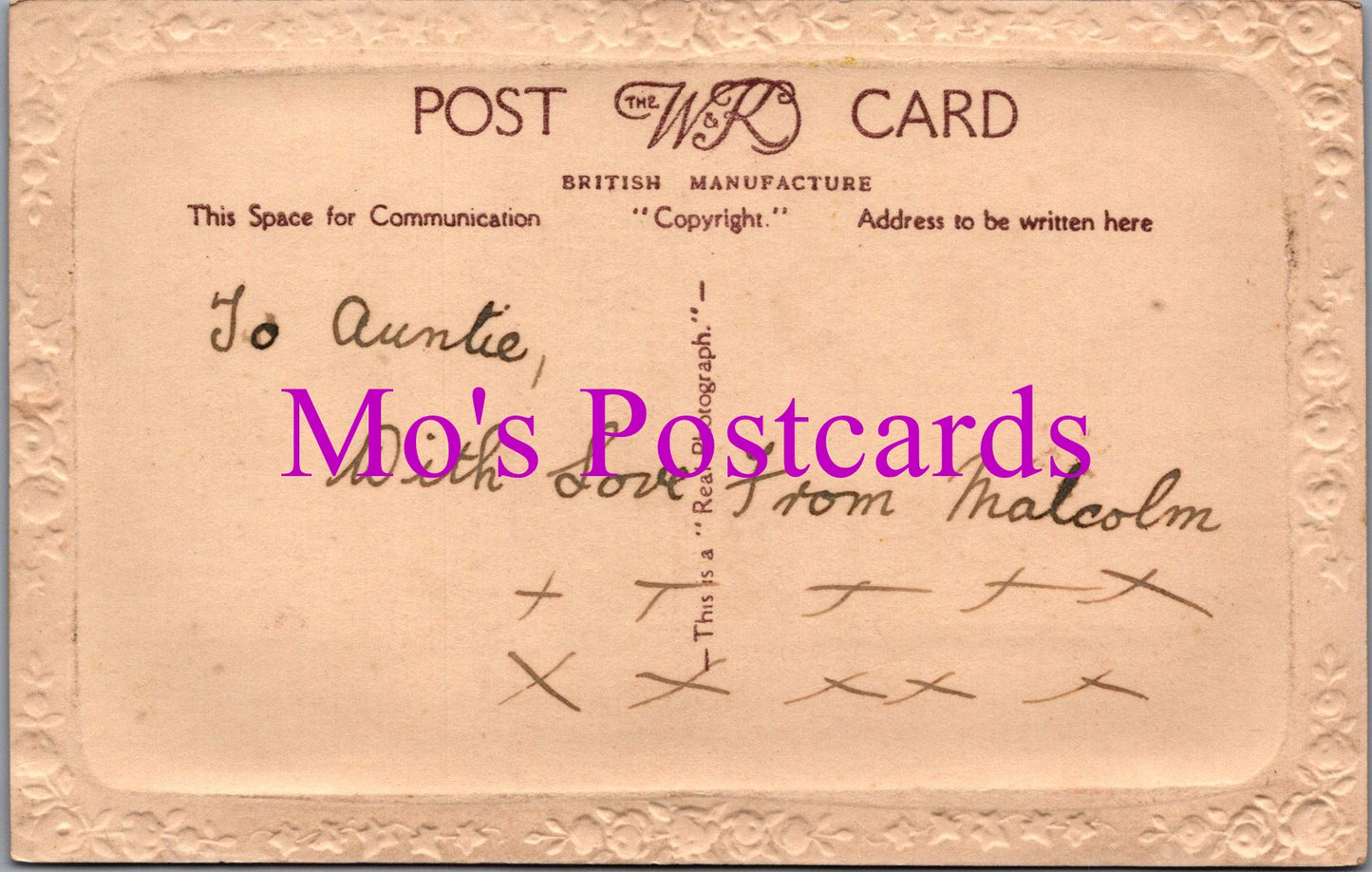 Greetings Postcard - To Auntie With Sincere Greetings For Your Birthday DZ72