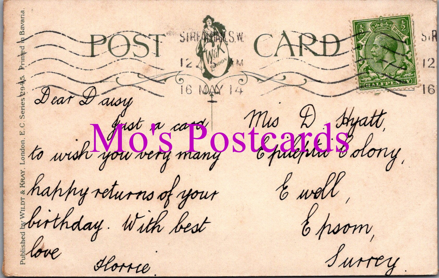 Greetings Postcard - Birthday Greetings - Vase of Roses DZ88