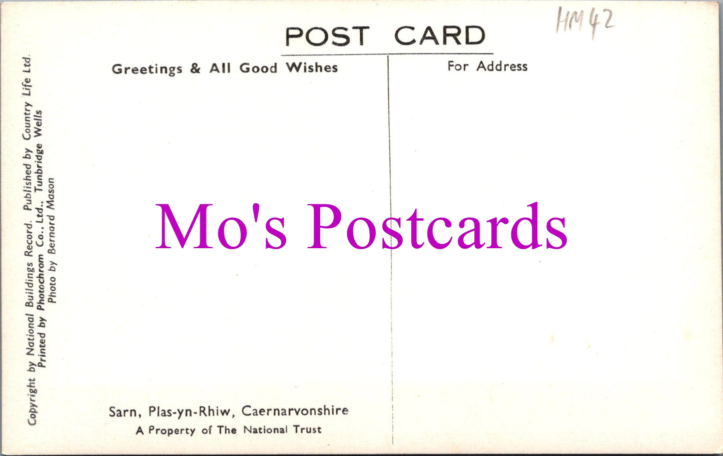 Wales Postcard - Sarn, Plas-yn-Rhiw, Caernarvonshire HM42