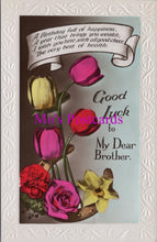 Load image into Gallery viewer, Greetings Postcard - Good Luck To My Dear Brother HM64