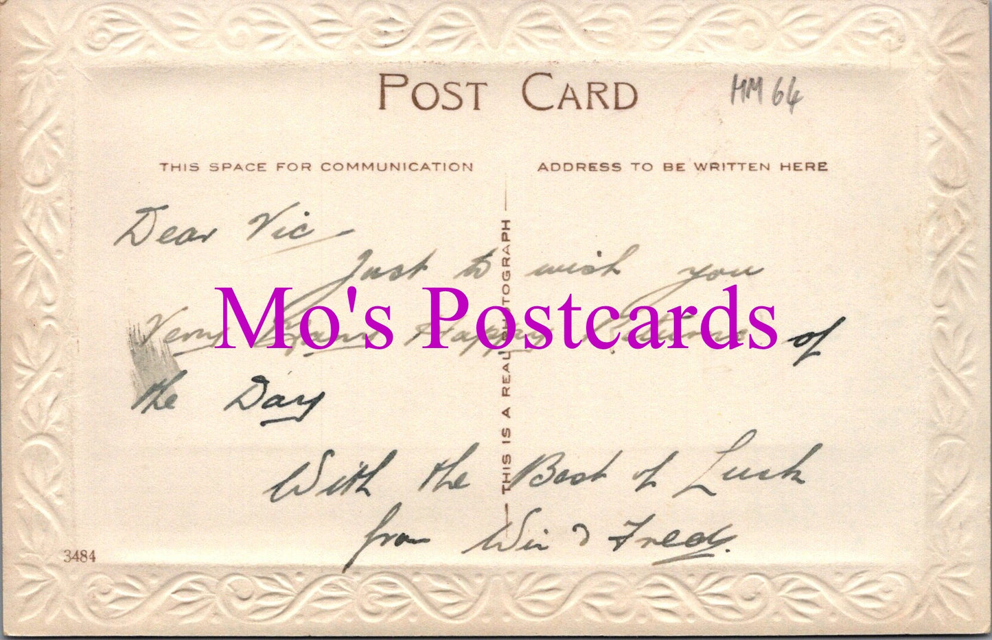 Greetings Postcard - Good Luck To My Dear Brother HM64