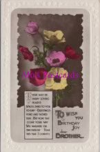 Load image into Gallery viewer, Greetings Postcard - To Wish You Birthday Joy Dear Brother HM69