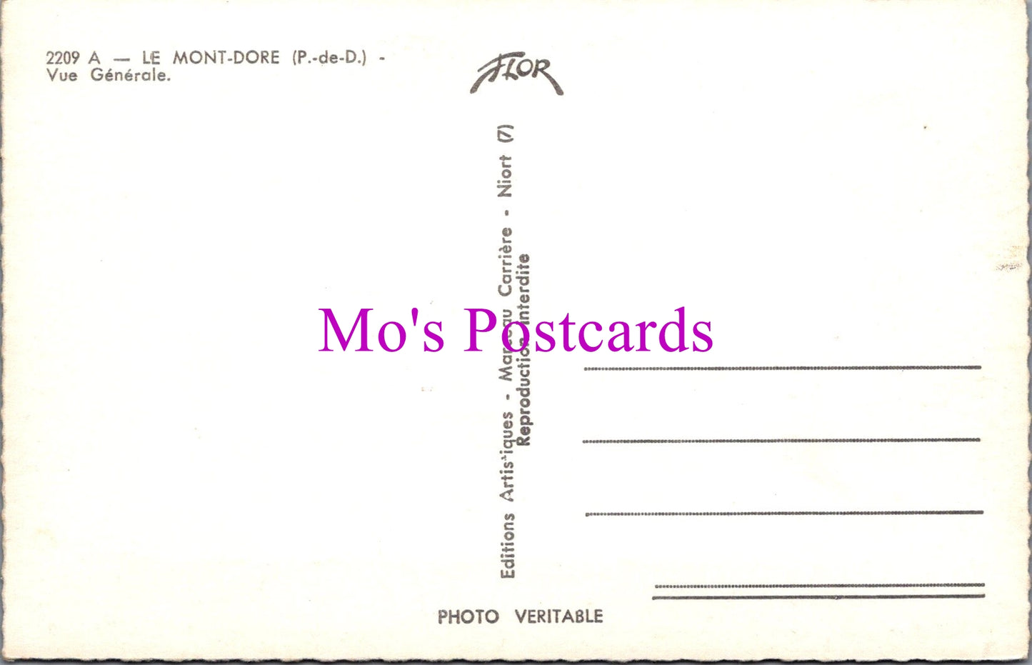 France Postcard - Le Mont-Dore, Puy-de-Dôme SW14463
