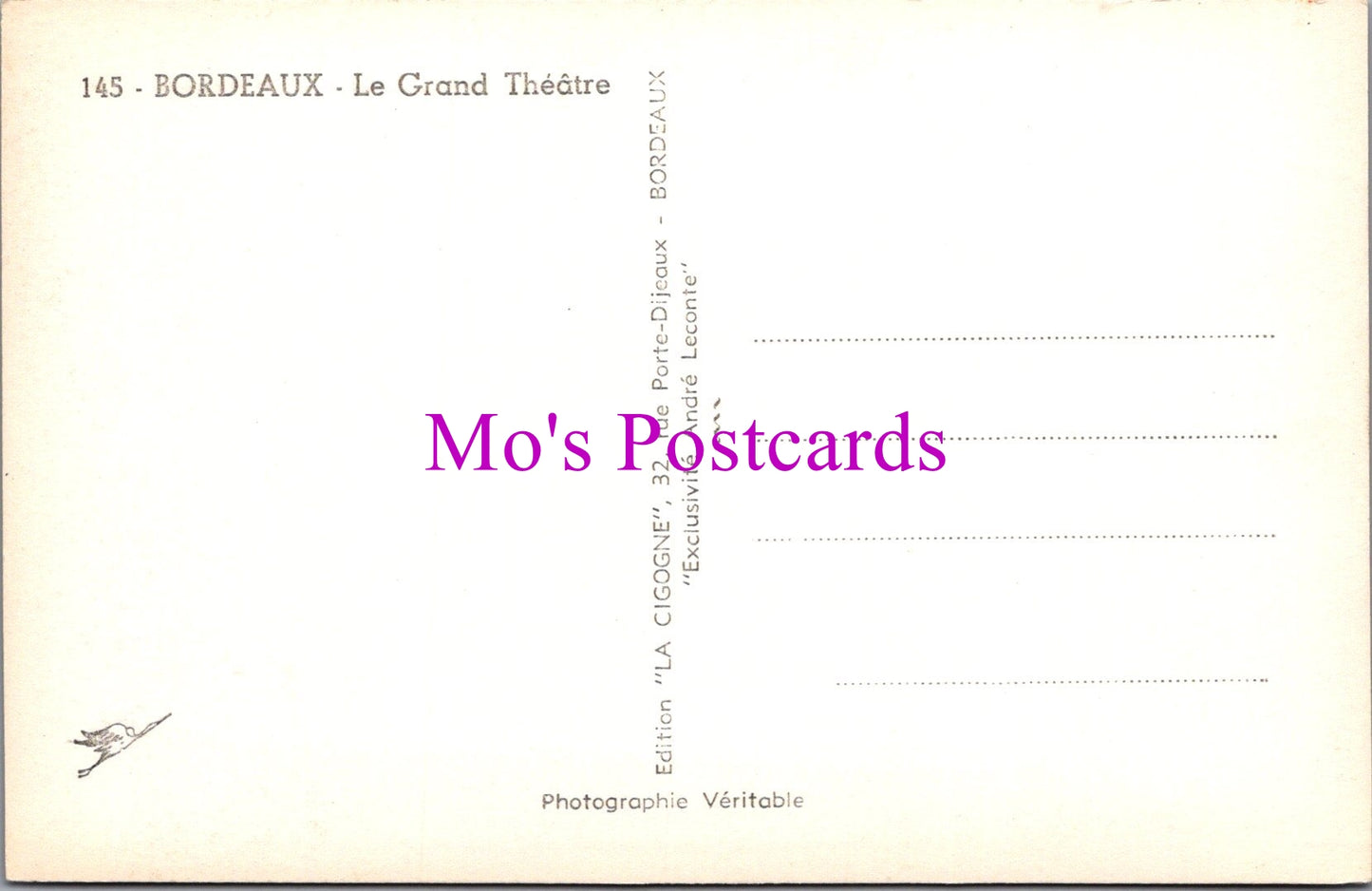 France Postcard - Bordeaux, Le Grand Theatre SW15180