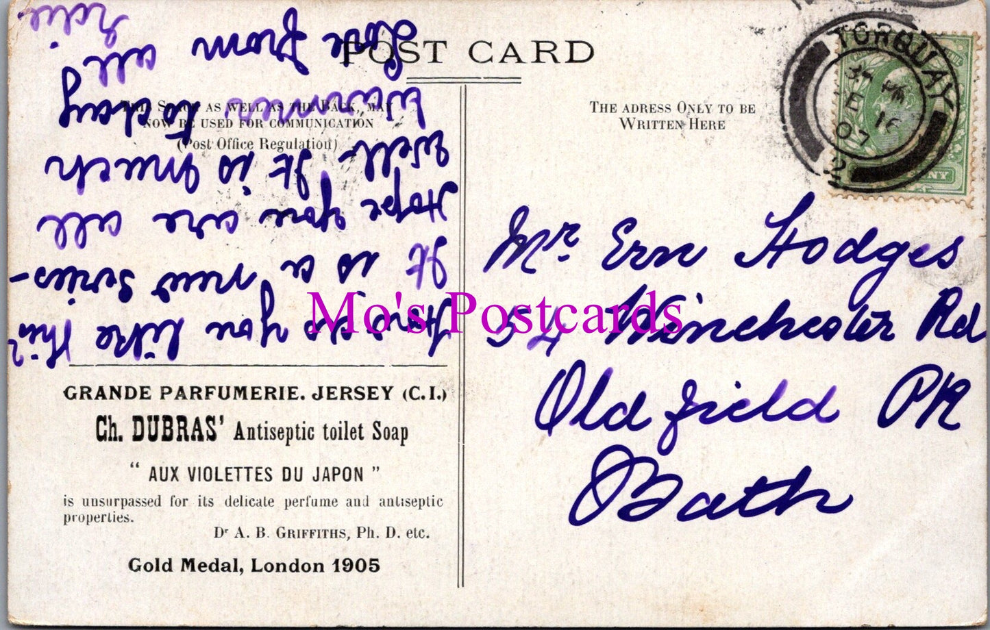 Advertising Postcard - Ch Dubras Antiseptic Toilet Soap, Jersey DZ291