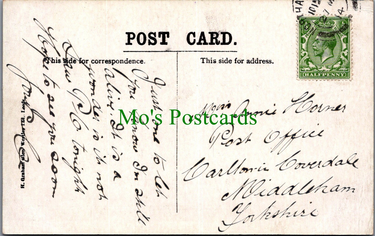 Comic Postcard - No Place Like Lodgings Bill of Fare SW13752
