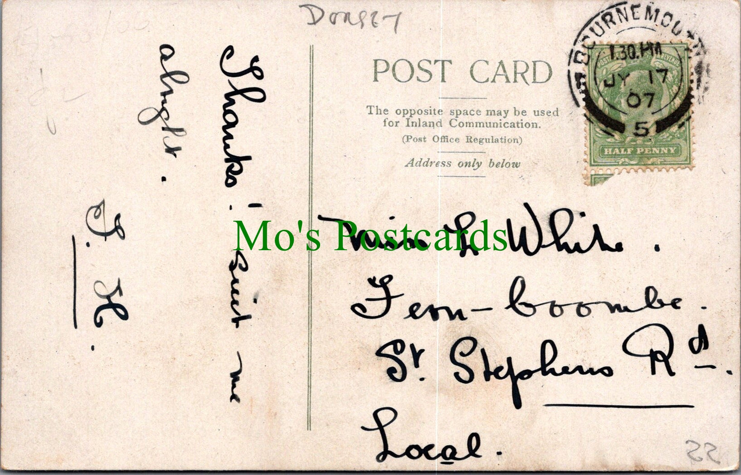 Dorset Postcard - Bournemouth, "The Queen", Bath Road SW13972