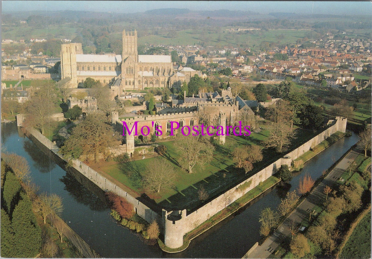 Somerset Postcard - Aerial View of The Bishop's Palace, Wells SW15508