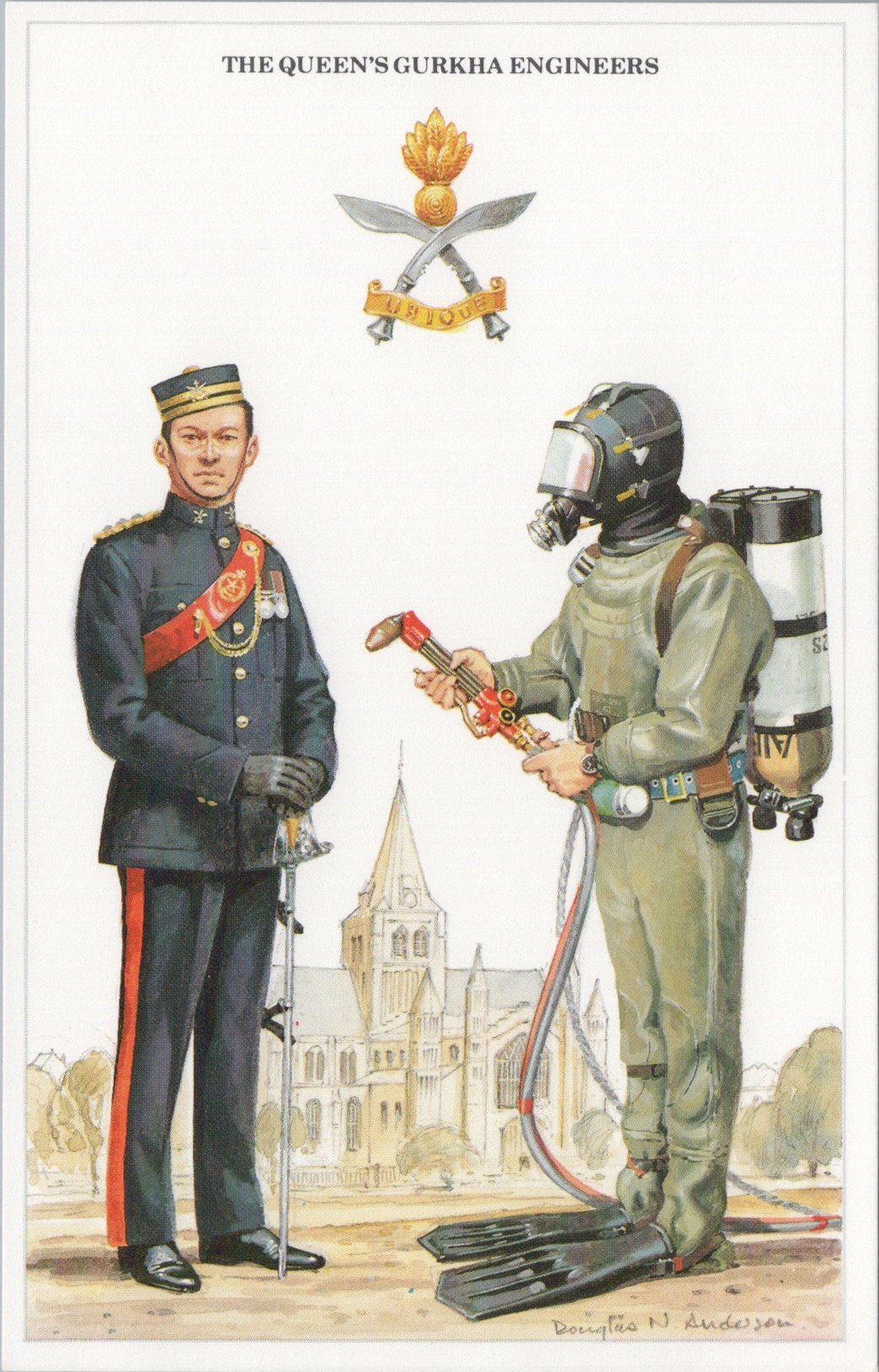 Military Postcard - British Army, The Queen's Gurkha Engineers SW16544