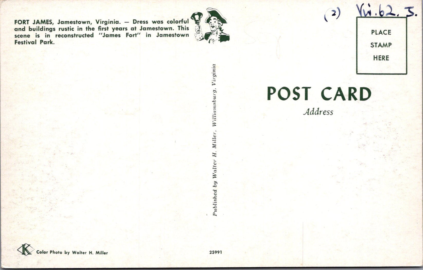 America Postcard - Fort James, Jamestown, Virginia SW16552
