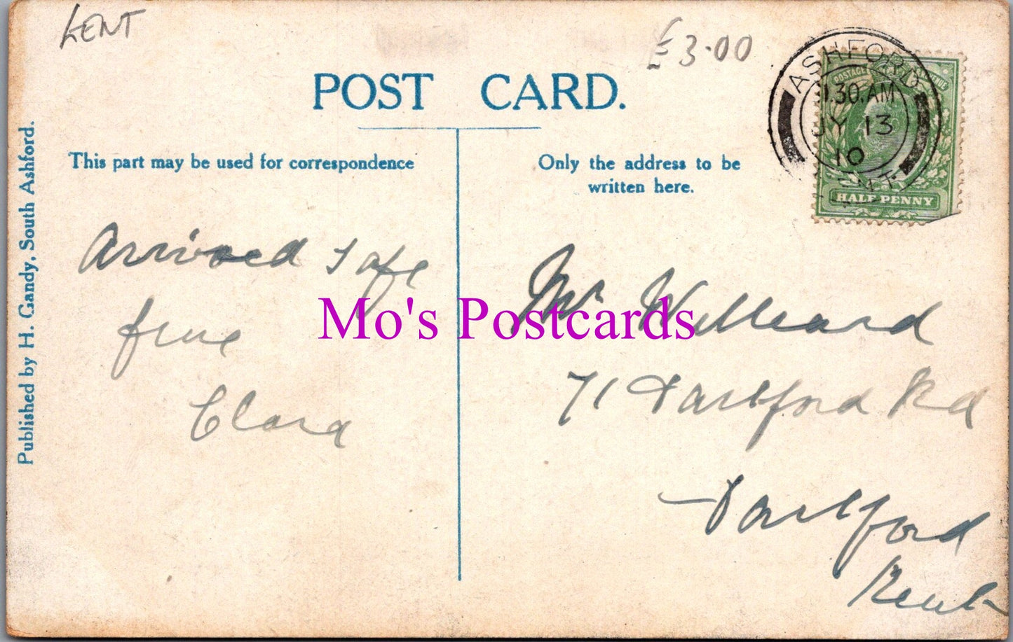 Kent Postcard - Victoria Park, Ashford SW14806