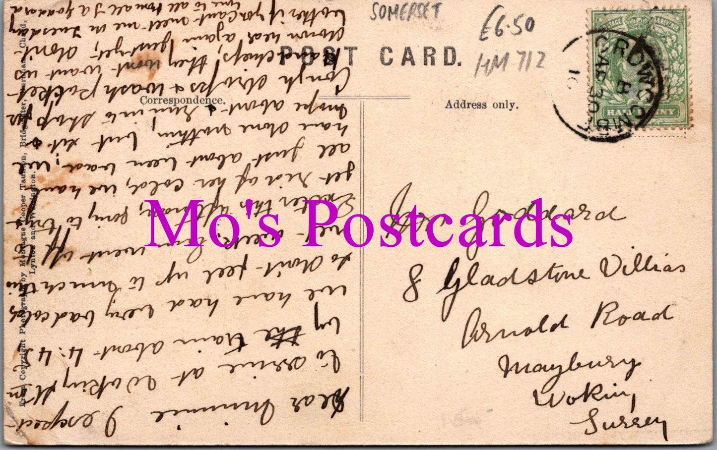 Somerset Postcard - Crowcombe Village HM712