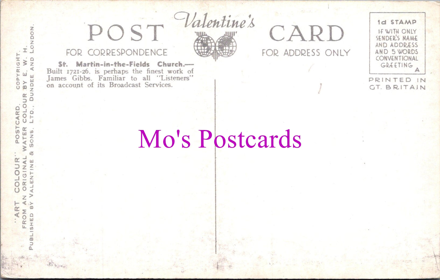 London Postcard - St Martin-In-The-Fields SW14870