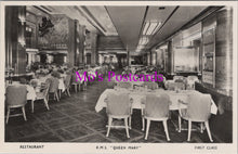 Load image into Gallery viewer, Shipping Postcard - R.M.S."Queen Mary" Ocean Liner. First Class Restaurant SW14939
