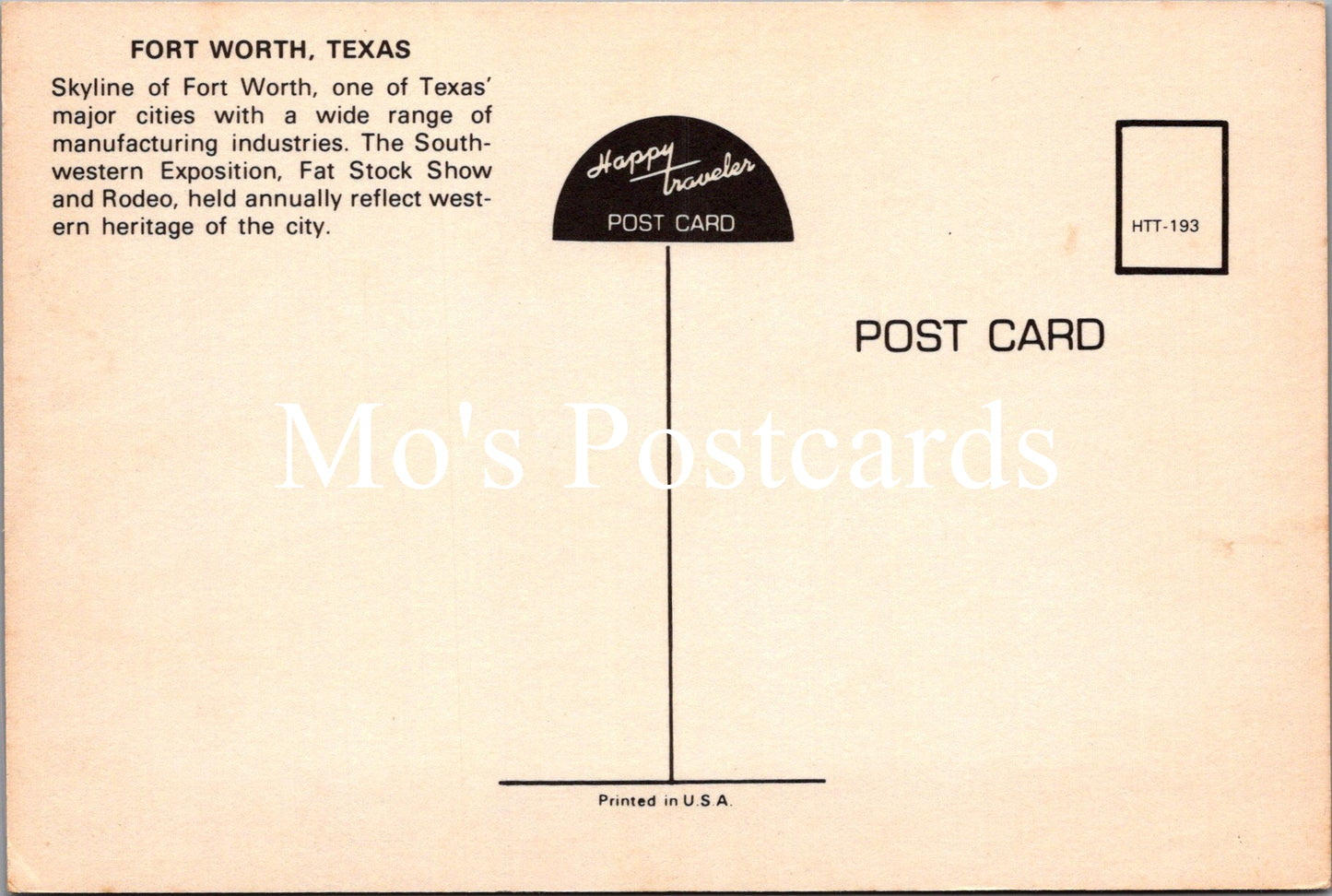 America Postcard - Fort Worth, Texas SW16633