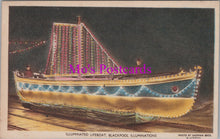 Load image into Gallery viewer, Lancashire Postcard - Blackpool Illuminations, Lifeboat SW15821