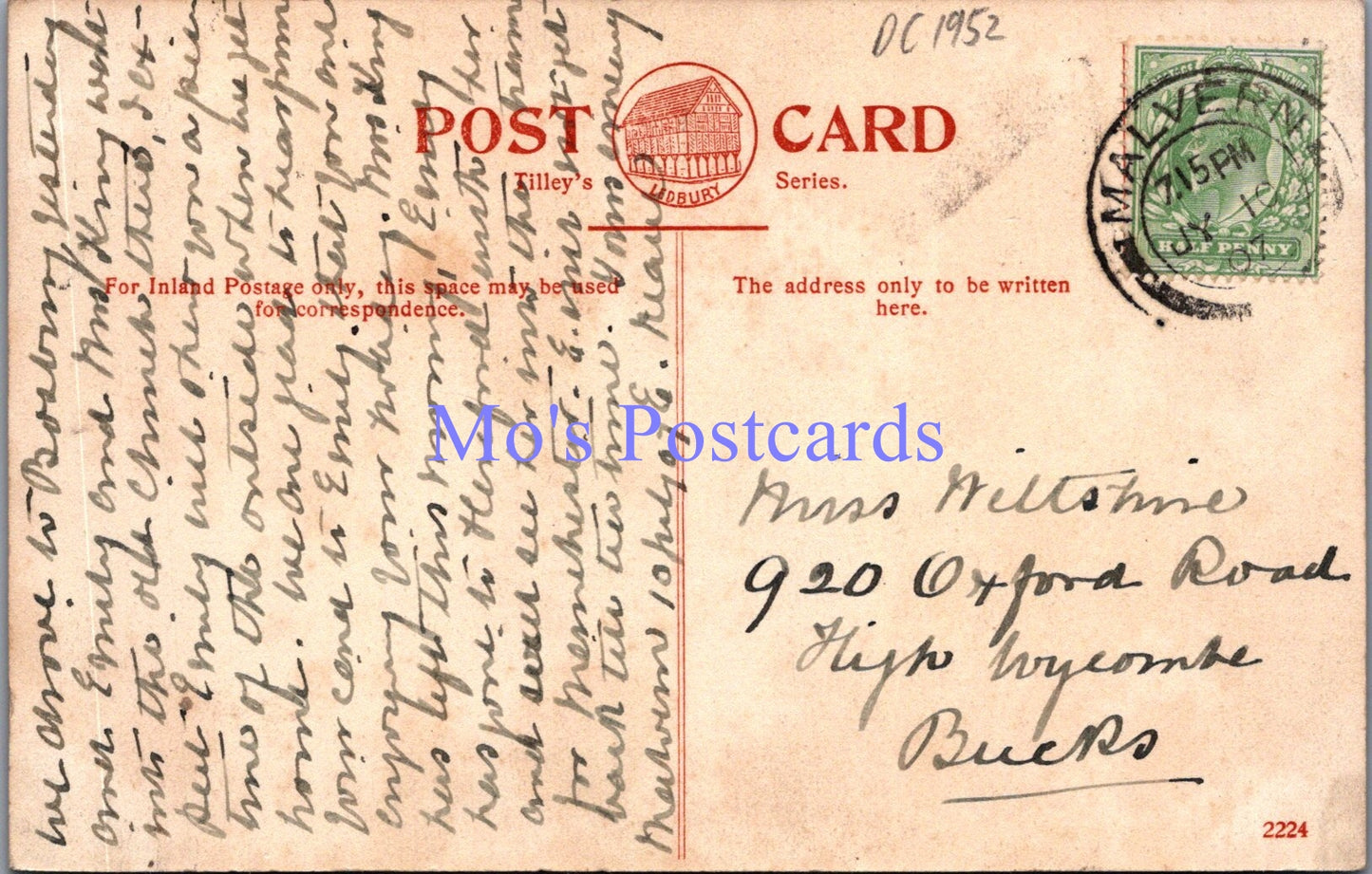 Herefordshire Postcard - Bosbury Church Interior, Near Ledbury DC1952