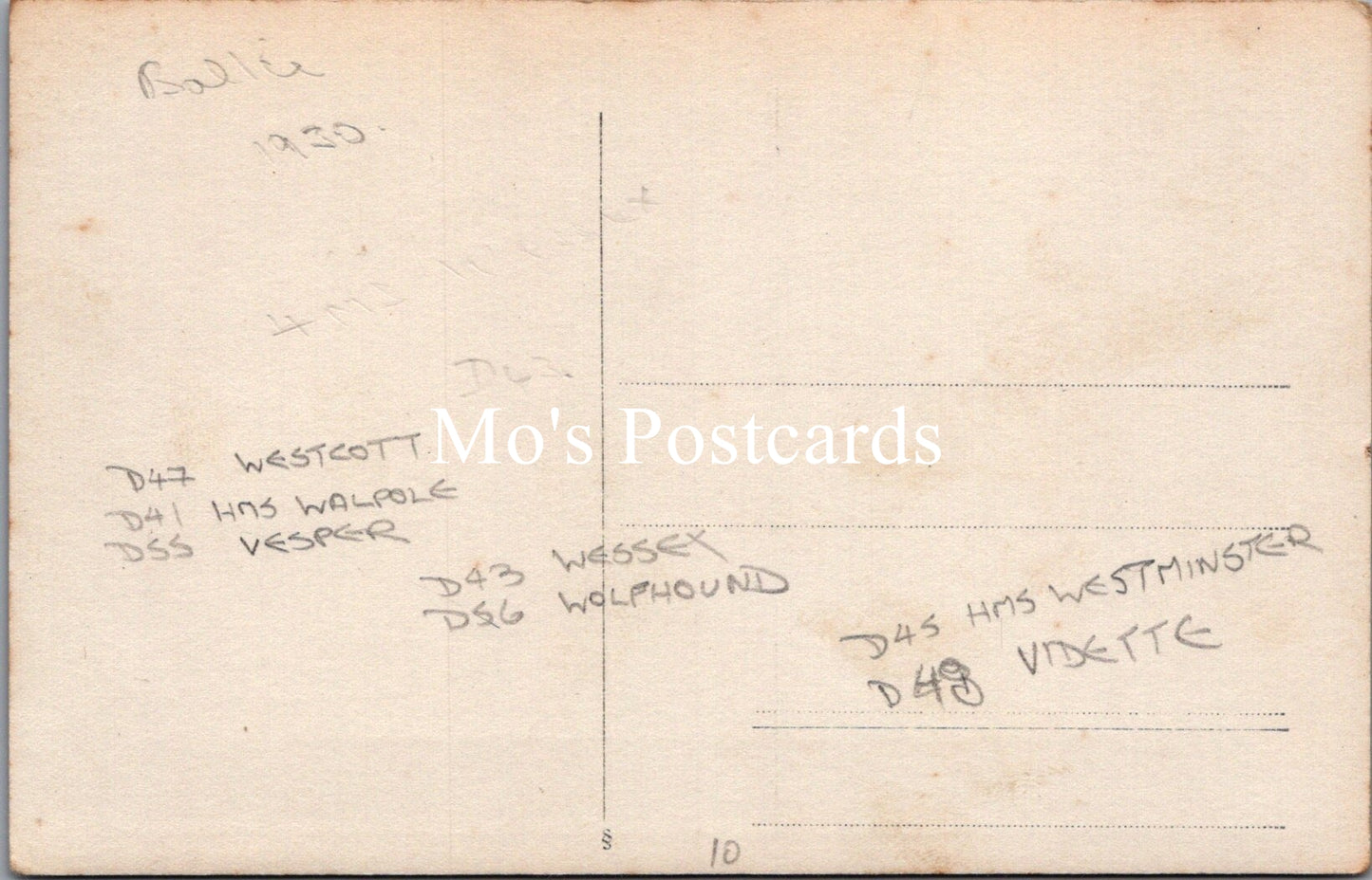Vintage postcard with handwritten text