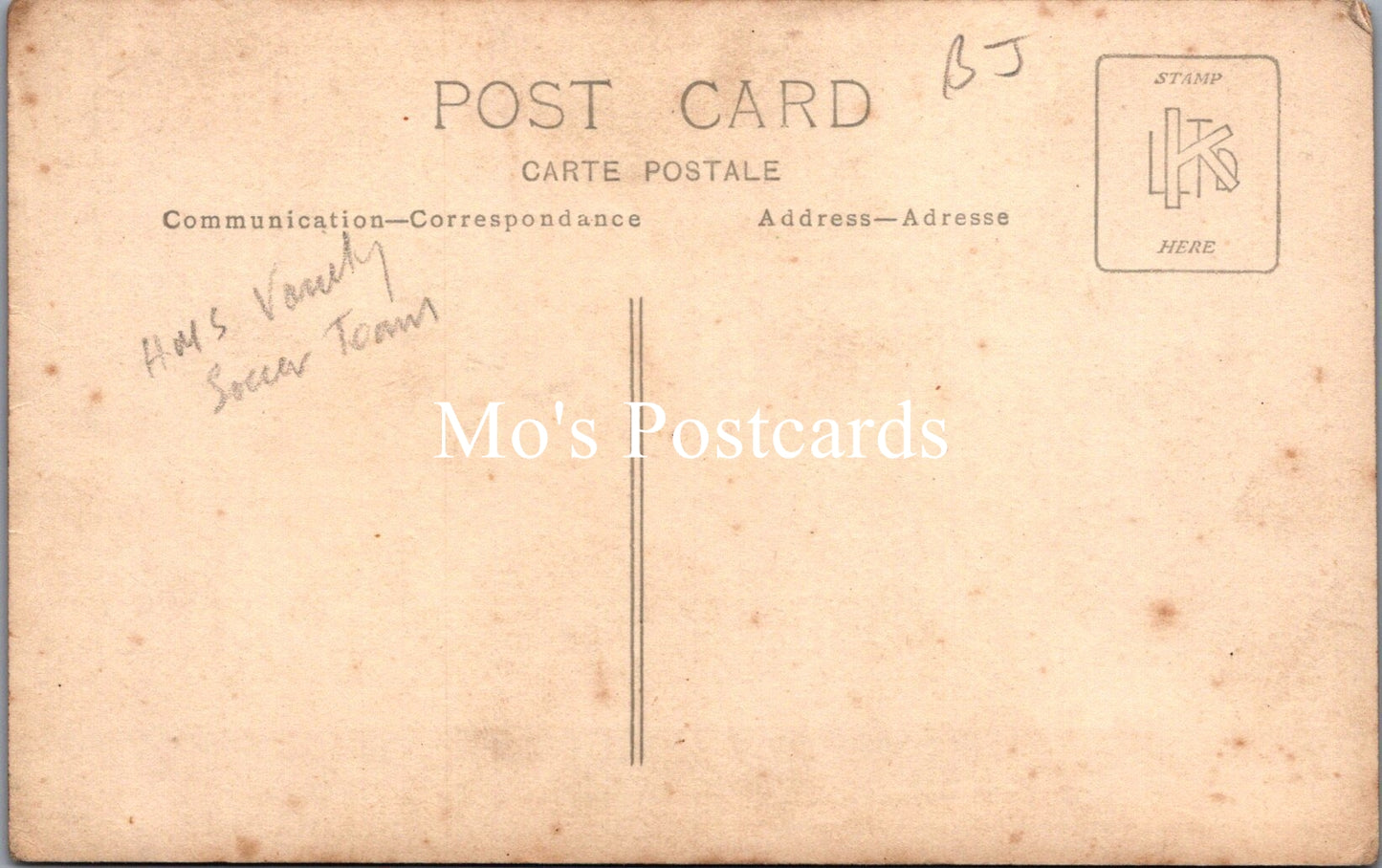 Back of a vintage postcard