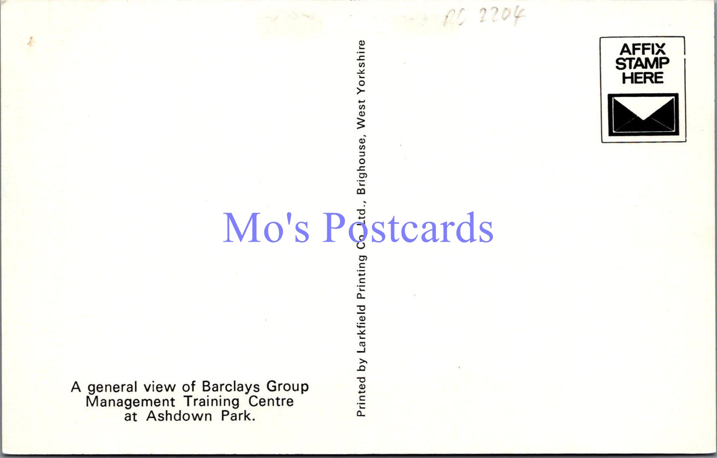 Sussex Postcard - Barclays Group Management Training Centre DC2204