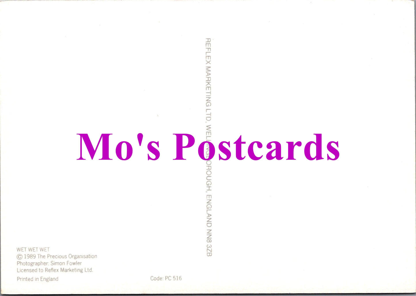 Music Postcard - Wet Wet Wet, Scottish Band SW15002