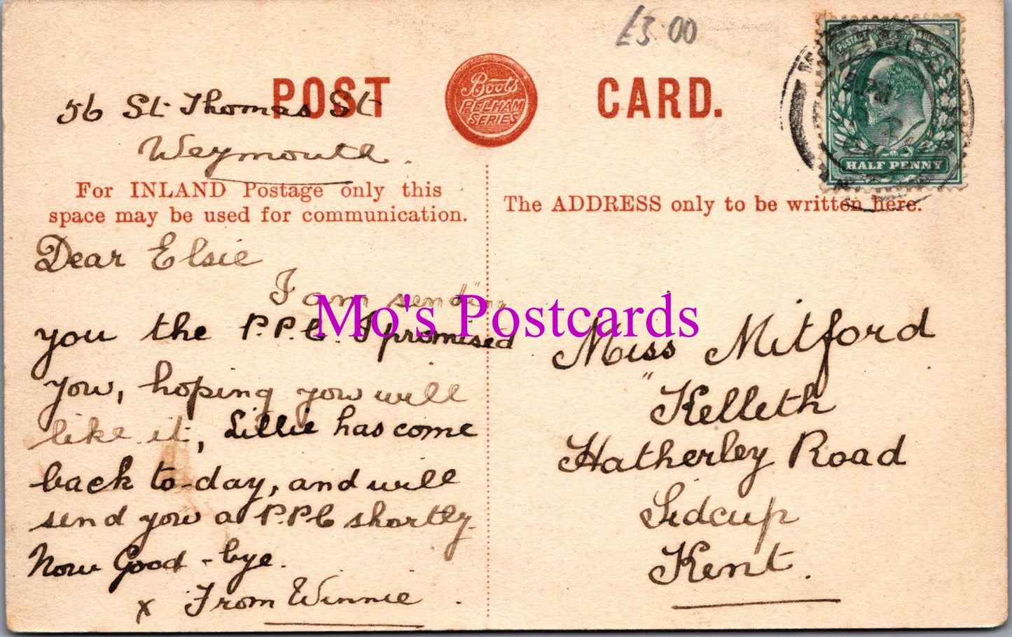 Dorset Postcard - Weymouth, The Esplanade SW14160