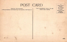 Load image into Gallery viewer, Back of a vintage postcard with text and a stamp