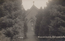 Load image into Gallery viewer, Vintage photograph of a church surrounded by trees with 'Mission Church, Chelwood Gate' text.