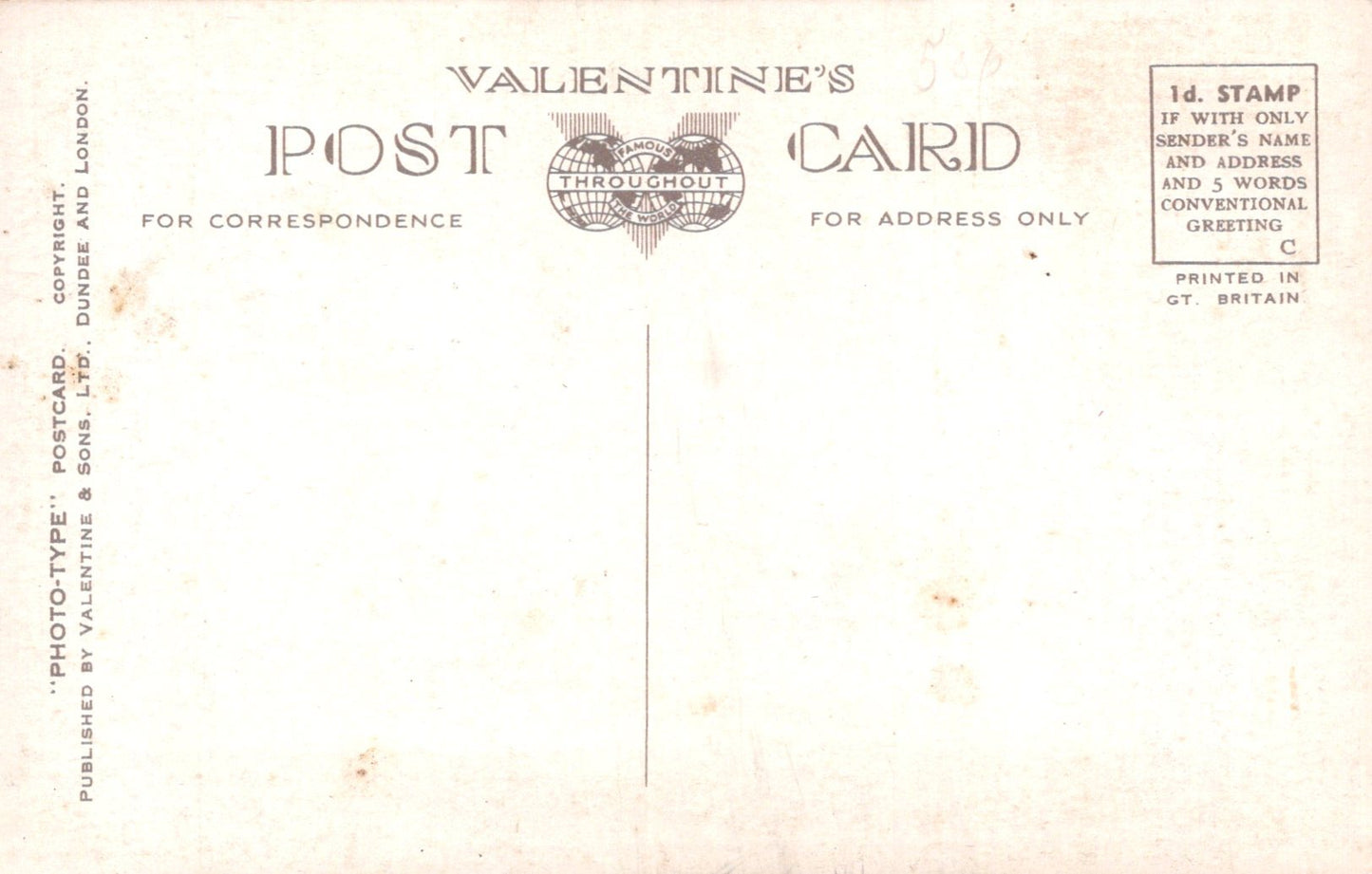 Vintage Valentine's Day postcard with text and a heart design.