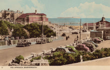 Load image into Gallery viewer, Vintage colorized photograph of a coastal scene with cars and buildings, likely from Bournemouth.