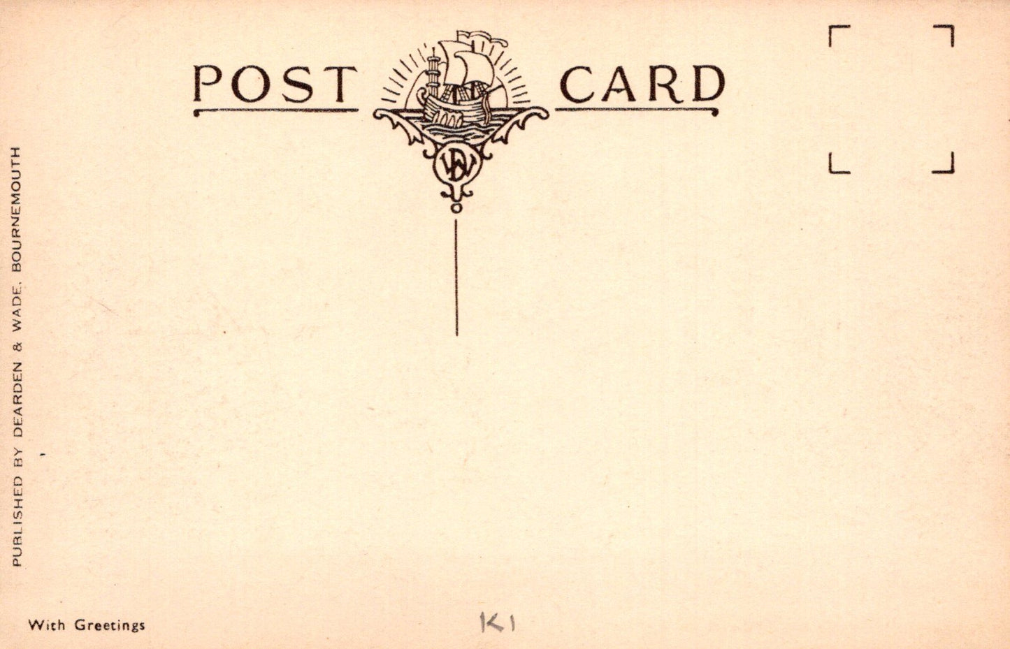 Vintage postcard with ship illustration and text on a beige background