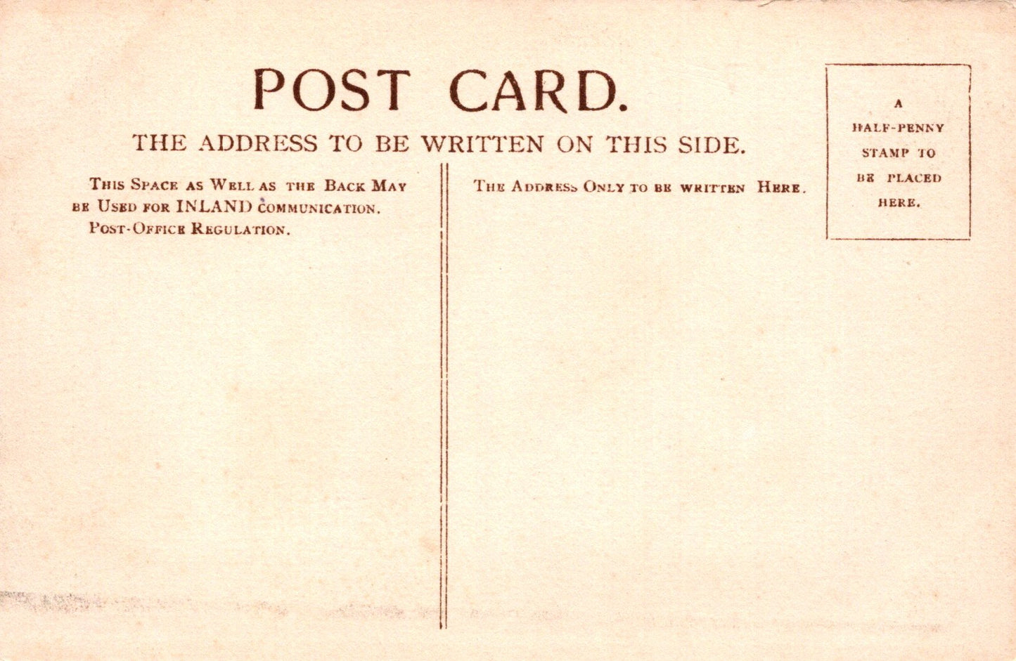 Vintage postcard with text instructions on address writing and stamp placement.