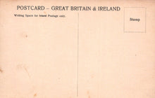 Load image into Gallery viewer, Vintage postcard from Great Britain & Ireland with text and a stamp area.