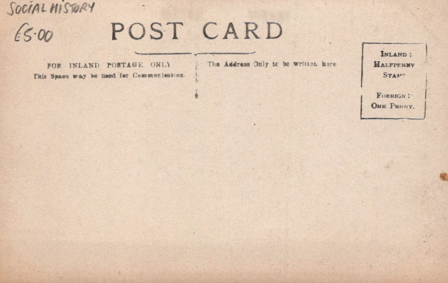 Vintage postcard with text and stamps on a beige background