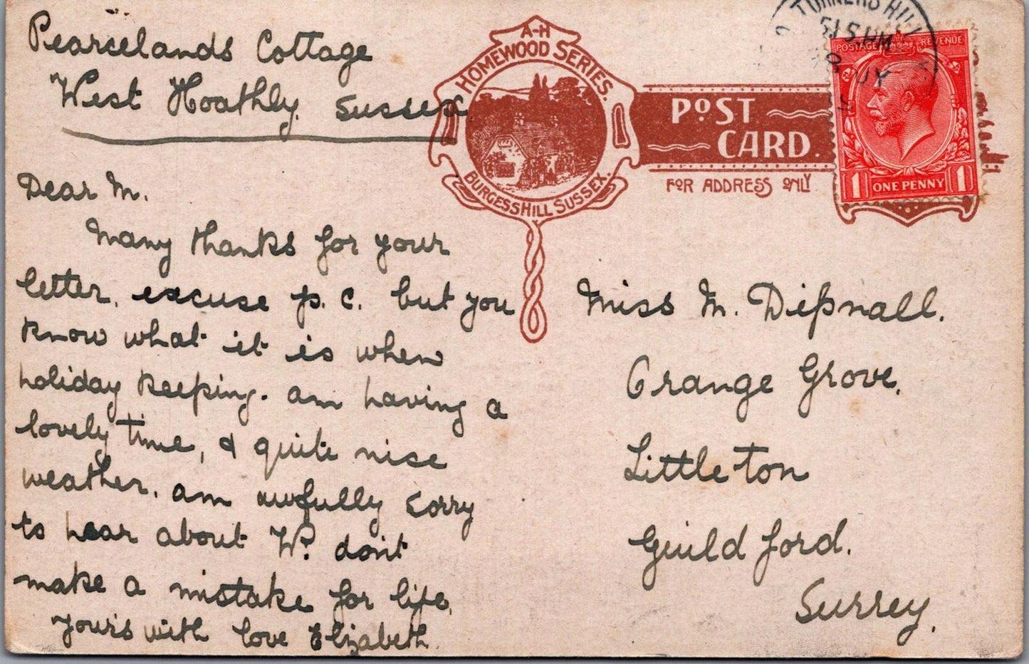 Sussex Postcard - Turners Hill Vicarage XT220