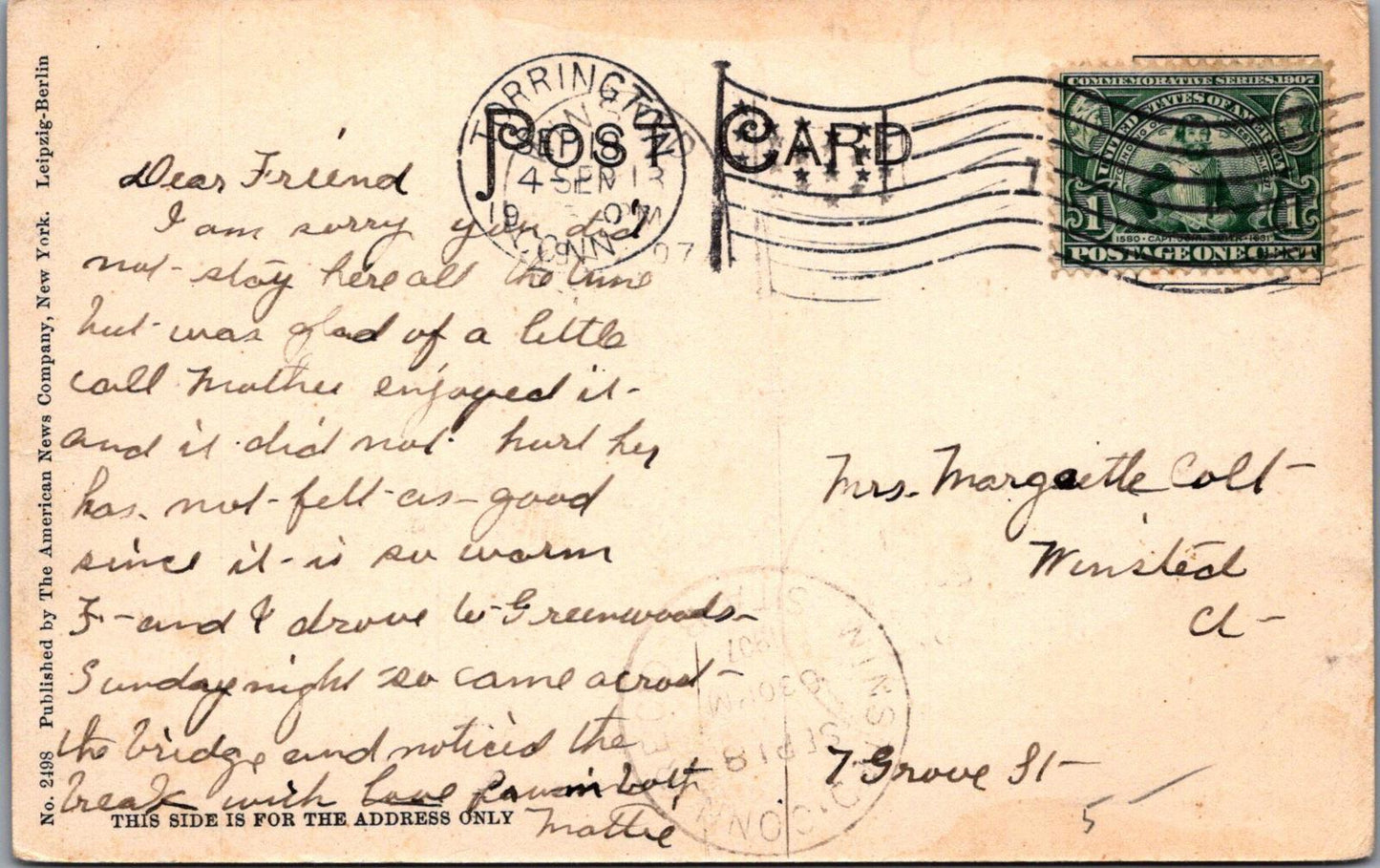 America Postcard - Library, Torrington, Connecticut XT337