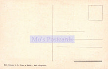 Load image into Gallery viewer, Back of a vintage postcard with 'Mo's Postcards' branding