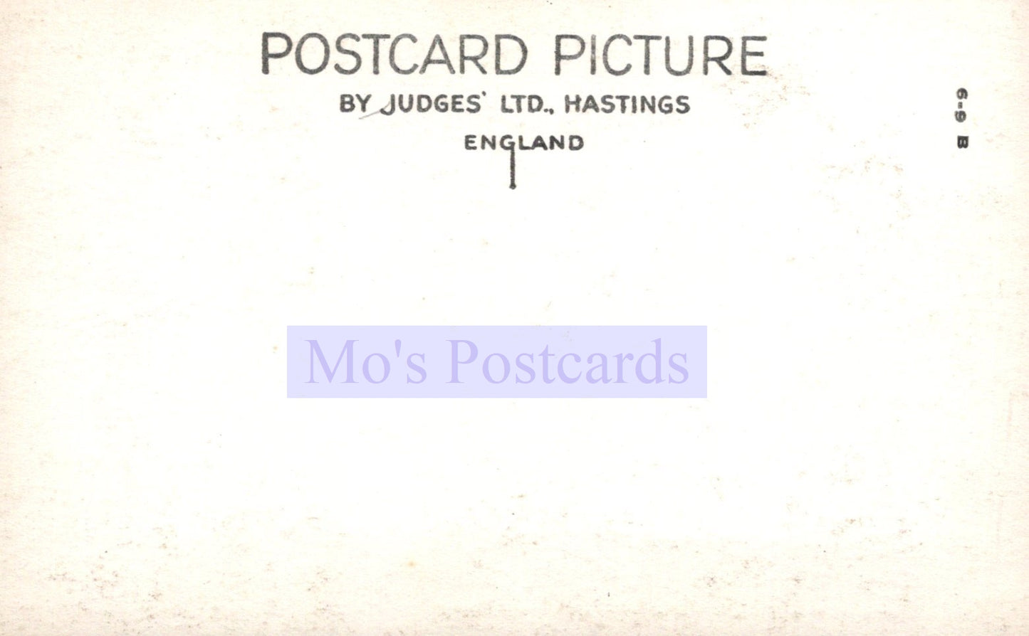 Vintage-style postcard with 'Mo's Postcards' branding on a textured background