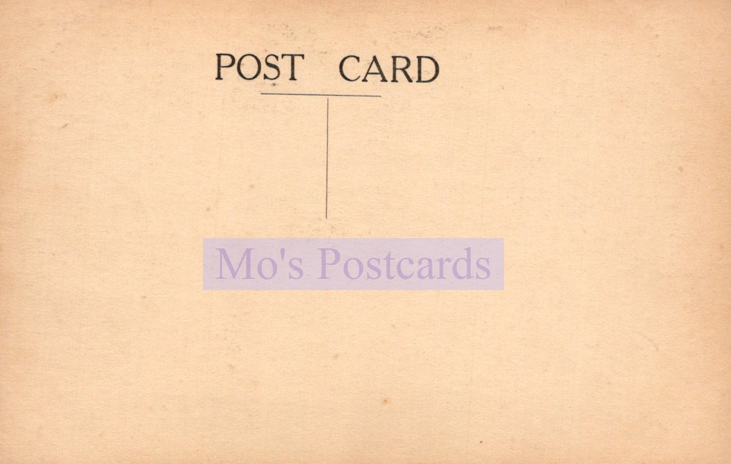 Vintage-style postcard with 'Mo's Postcards' branding on a beige background