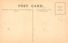 Load image into Gallery viewer, Vintage-style postcard with text and a vertical line on a beige background
