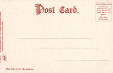 Load image into Gallery viewer, Vintage postcard with red text on a beige background