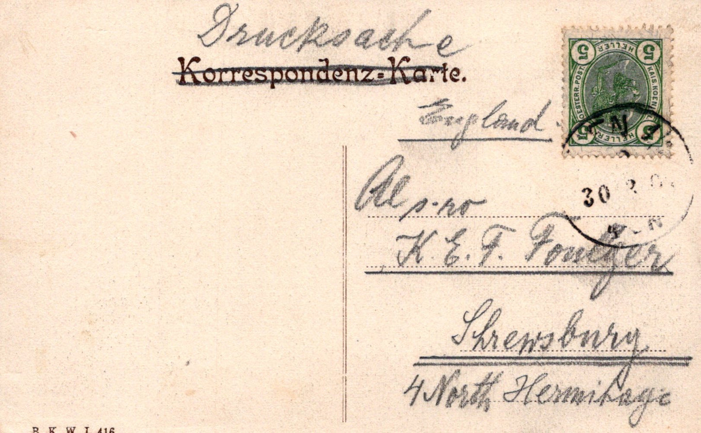 Vintage letter with postage stamp and handwritten text on a beige background