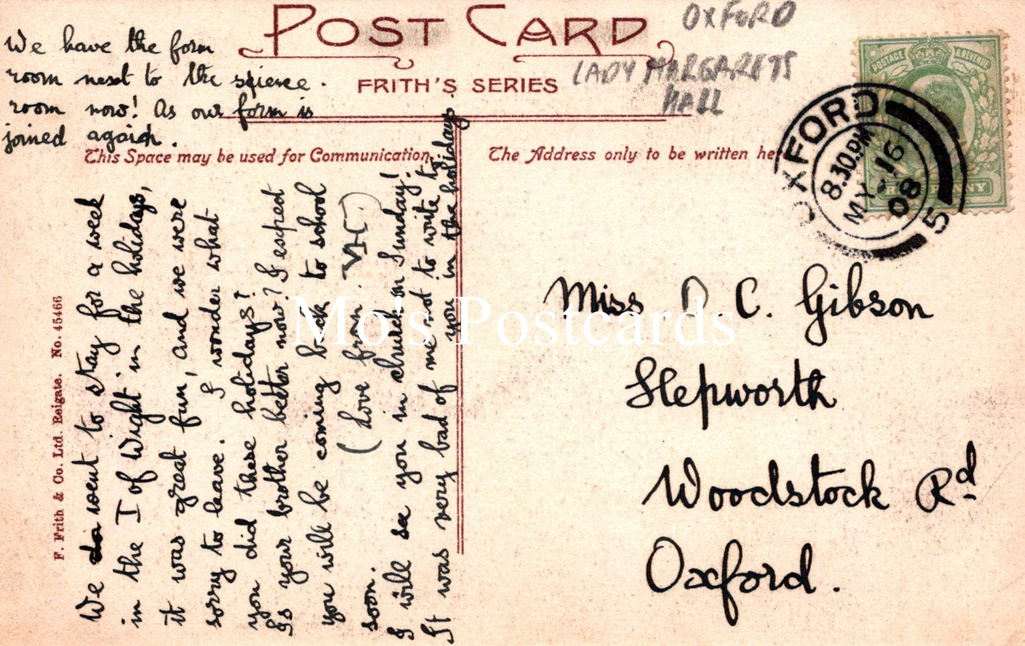 Oxfordshire Postcard - Oxford, Lady Margaret's Hall SW19185