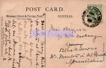 Load image into Gallery viewer, Vintage postcard with text and a stamp, featuring the brand 'Nostalgic Postcards'.