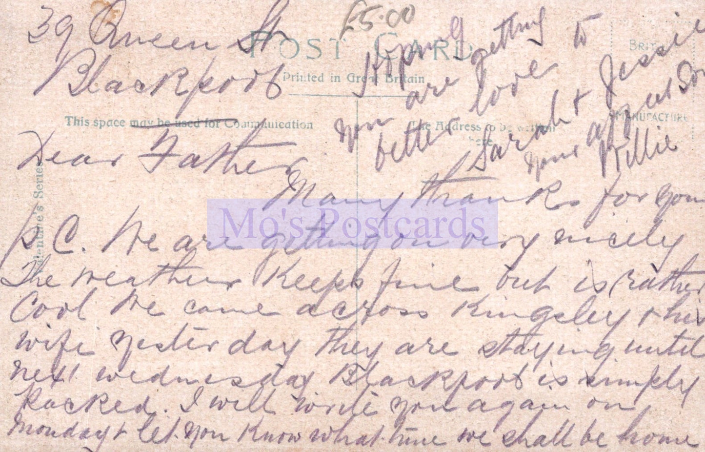 Vintage letter with handwritten text on a yellowed paper background