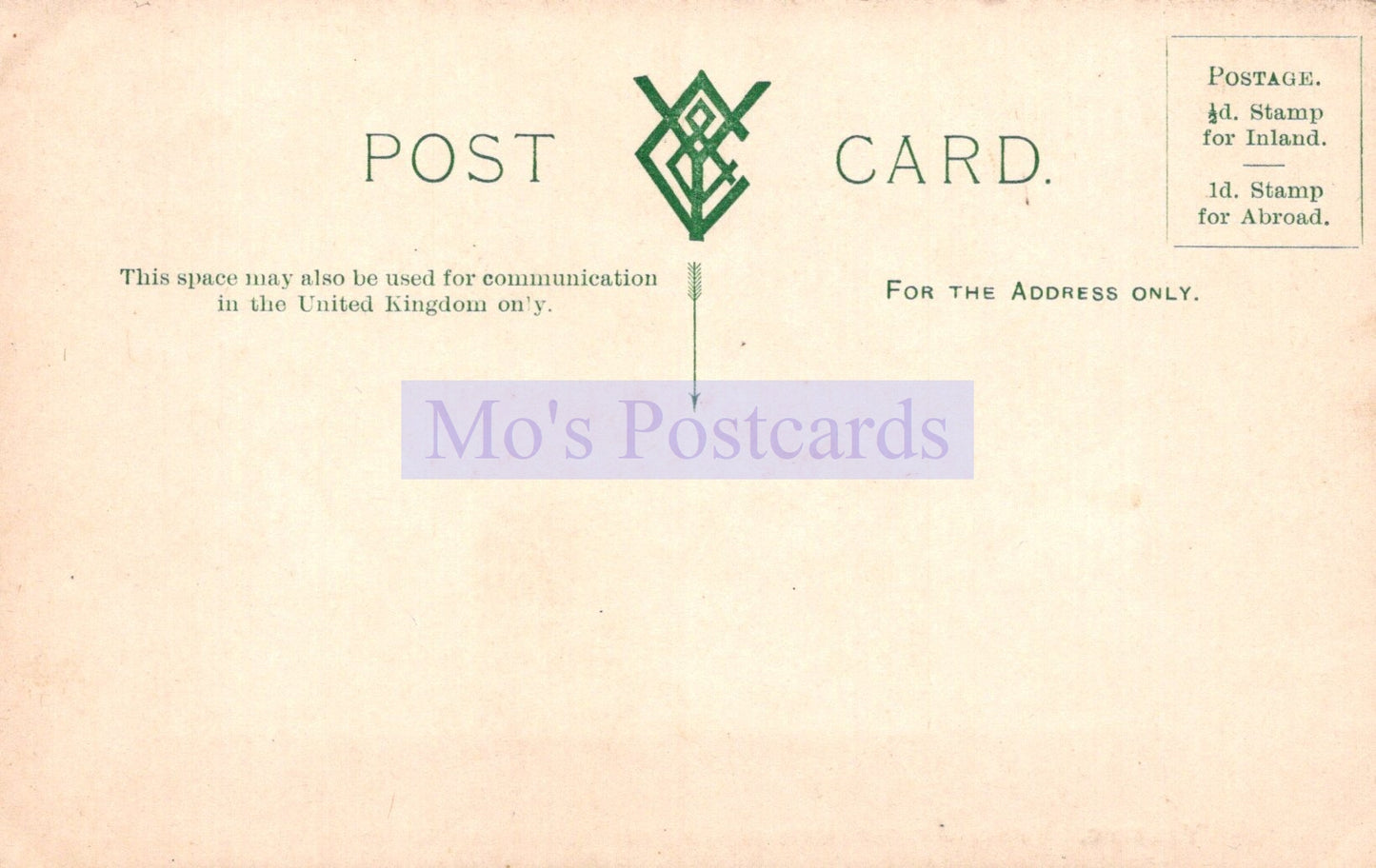 Vintage-style postcard with 'Mo's Postcards' branding on a beige background