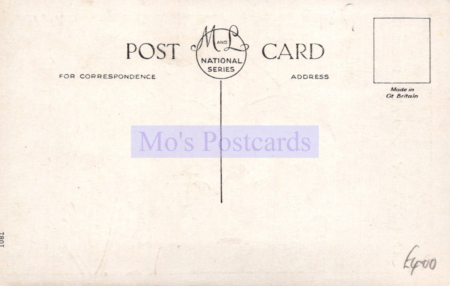 Vintage-style postcard with 'Mo's Postcards' branding on a beige background