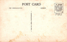 Load image into Gallery viewer, Vintage postcard with text and a stamp placeholder on a beige background