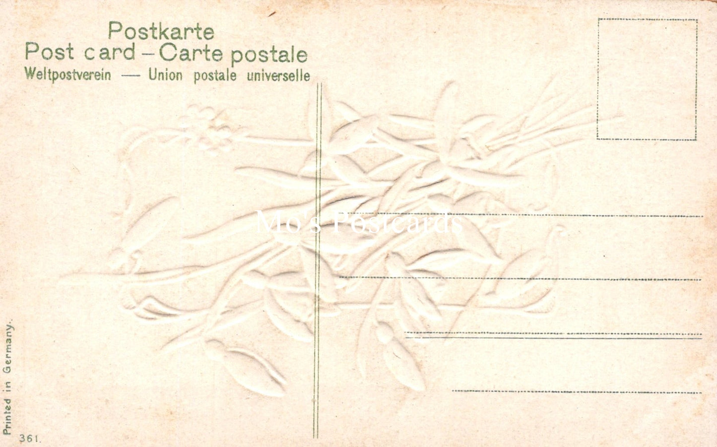 Embossed Flowers Postcard - With The Season's Greetings SW19117