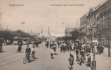 Load image into Gallery viewer, Denmark Postcard - Copenhagen, Vesterbrogade Mod Frederiksberggade SW19142